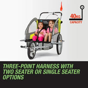 Tag-along Kids Bike Trailer Bicycle Pram Stroller Children Jogger Yellow V219-BIKTRLYELKIDACAJ