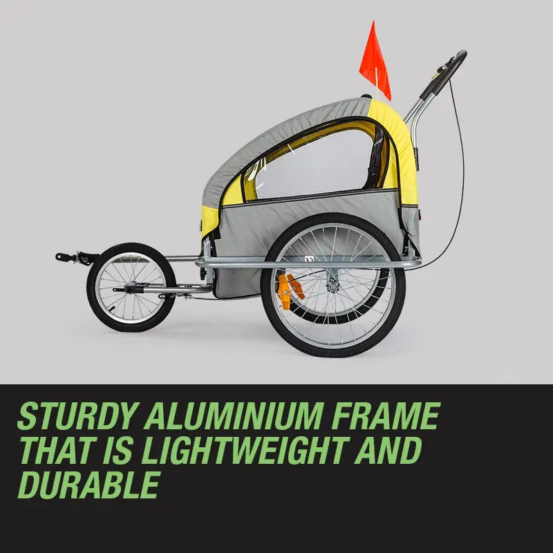 Tag-along Kids Bike Trailer Bicycle Pram Stroller Children Jogger Yellow V219-BIKTRLYELKIDACAJ
