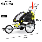 Tag-along Kids Bike Trailer Bicycle Pram Stroller Children Jogger Yellow V219-BIKTRLYELKIDACAJ