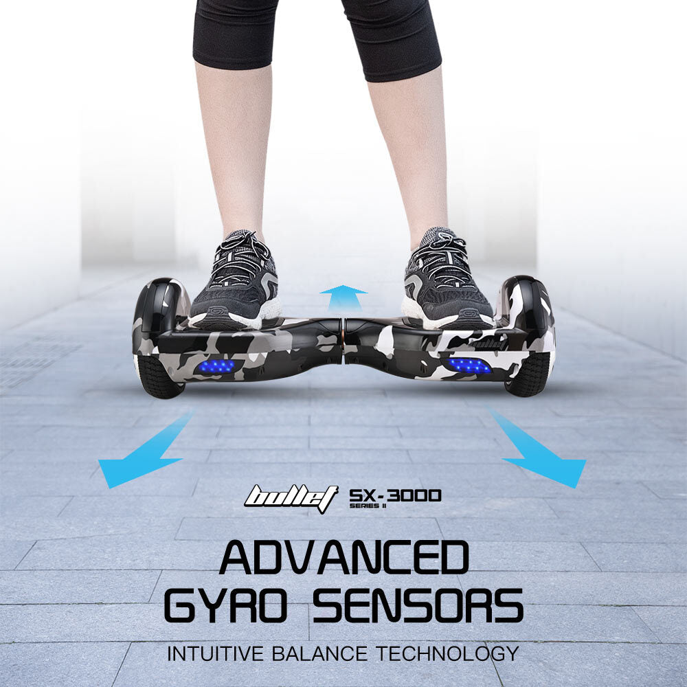 BULLET Gen III Hoverboard Scooter, Dual Copper Motors, UL Certified, AU Compliant, 6.5" Wheels, Superior Self V219-BLHSTY01A