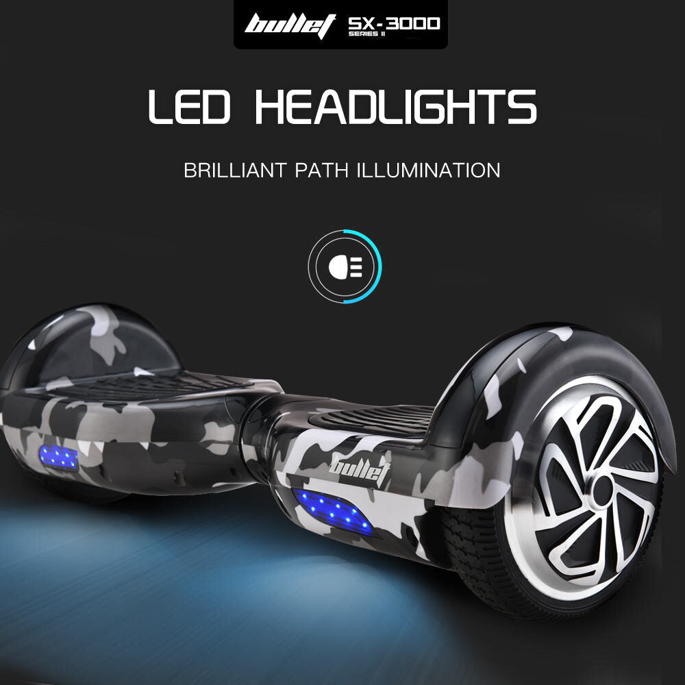 BULLET Gen III Hoverboard Scooter, Dual Copper Motors, UL Certified, AU Compliant, 6.5" Wheels, Superior Self V219-BLHSTY01A