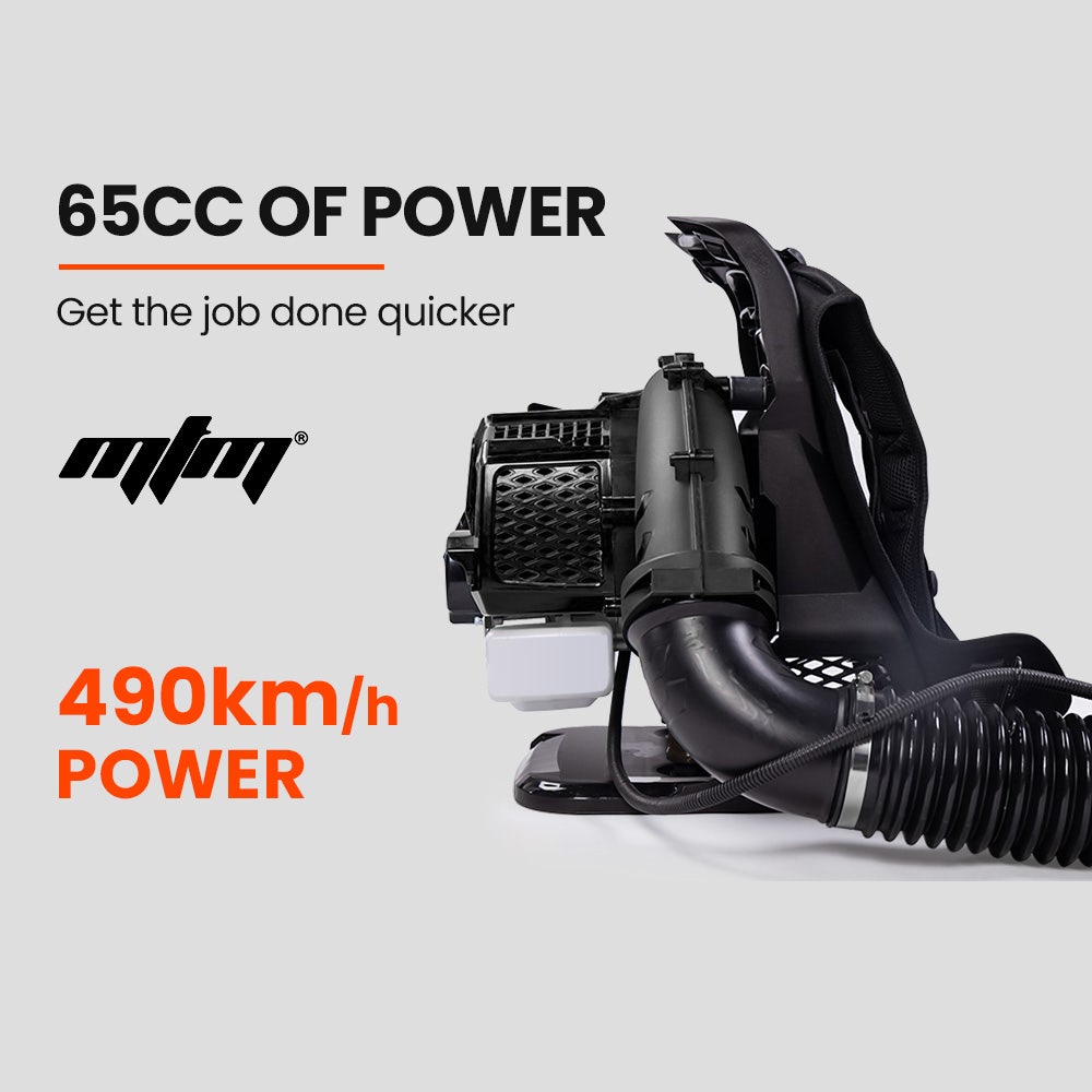 MTM 65CC Petrol Backpack Leaf Blower - Commercial 2 Stroke Garden Yard Tool Back V219-BLWBPKMTMB65S