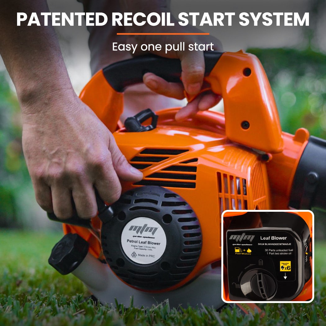 MTM Petrol Leaf Blower 26CC 2-Stroke Petrol Hand Garden Yard Outdoor Two V219-BLWHND02CMTMADJE