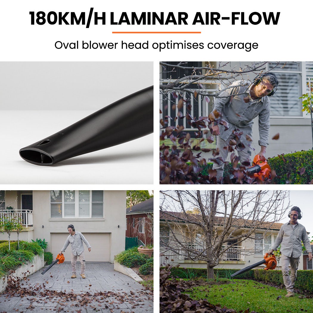 MTM Petrol Leaf Blower 26CC 2-Stroke Petrol Hand Garden Yard Outdoor Two V219-BLWHND02CMTMADJE