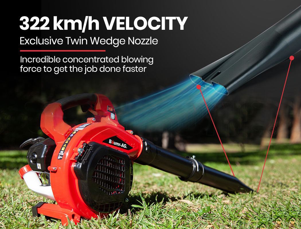 BAUMR-AG Cordless Leaf Blower Vacuum Petrol Hand Garden Lawn Held Vac 2-Stroke V219-BLWPTLBMRA2C5