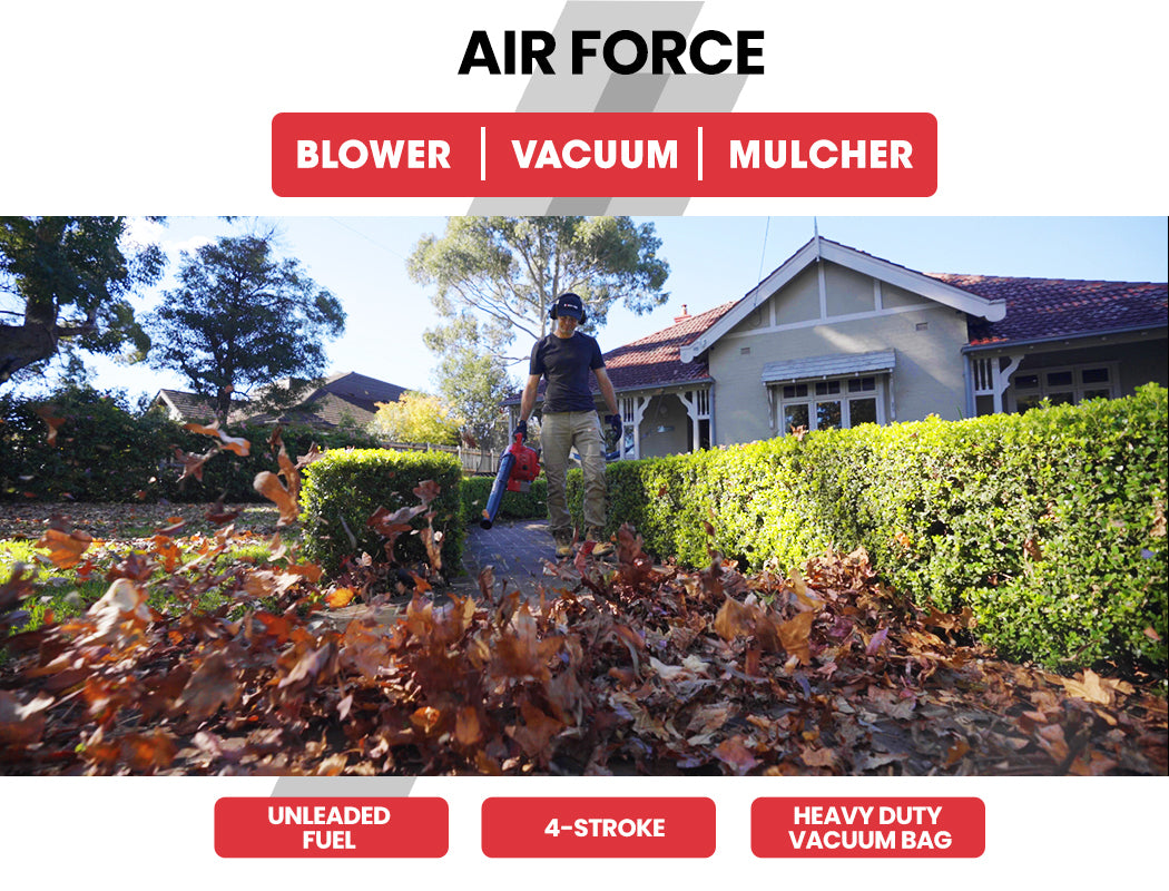 Baumr-AG Petrol Leaf Blower Vacuum 4 Stroke - Vac Garden Commercial Hand Outdoor V219-BLWVCBBMRA420