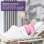 EQUIPMED Electric 8 Function Medical Bed , w/ Mattress & Over Bed Table, Adjustable Back and Leg Lifting, V219-BNSADBEQE07A