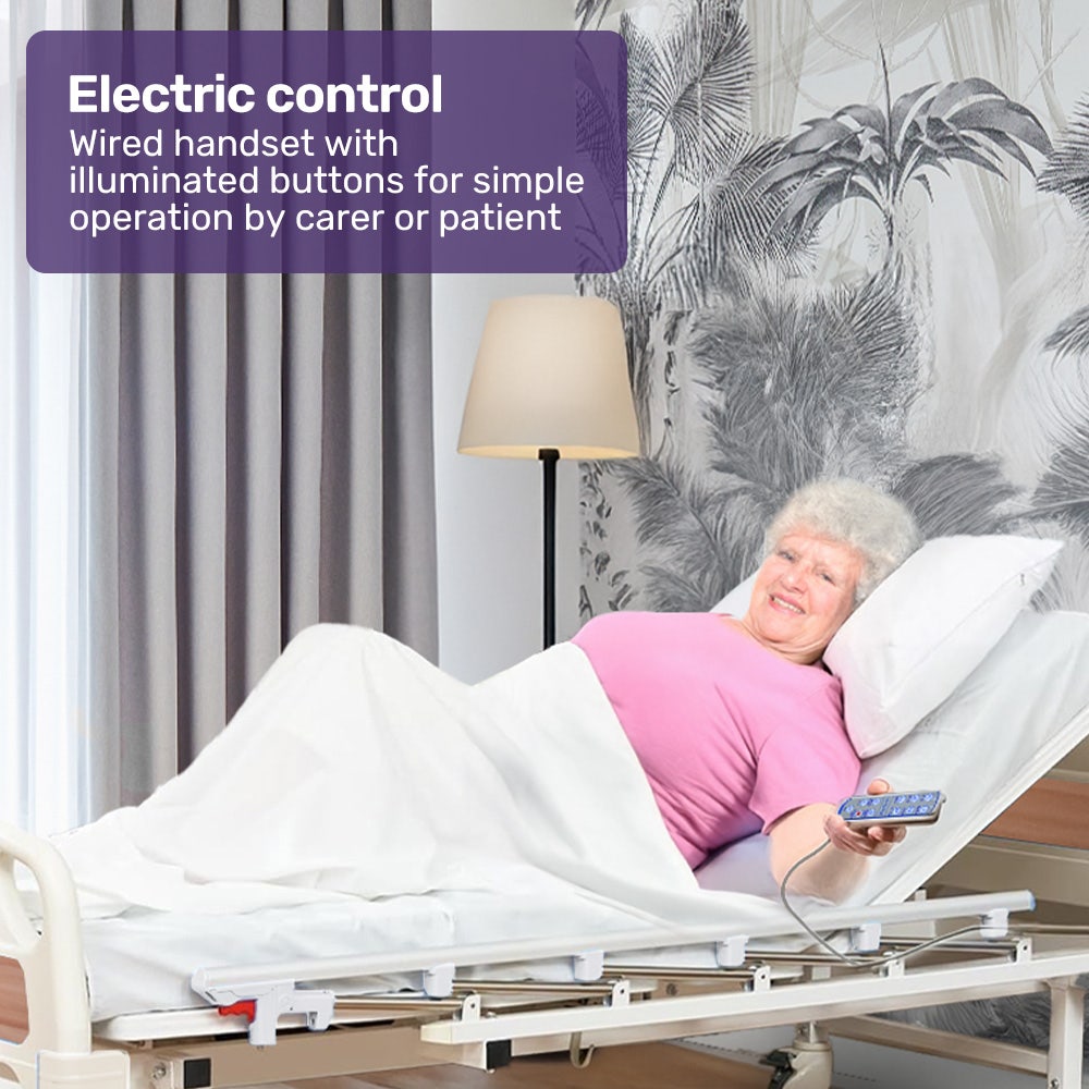 EQUIPMED Electric 8 Function Medical Bed , w/ Mattress & Over Bed Table, Adjustable Back and Leg Lifting, V219-BNSADBEQE07A