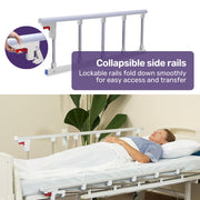 EQUIPMED Electric 8 Function Medical Bed , w/ Mattress & Over Bed Table, Adjustable Back and Leg Lifting, V219-BNSADBEQE07A