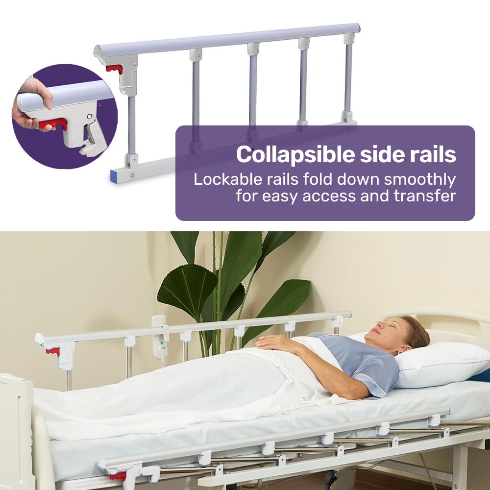 EQUIPMED Electric 8 Function Medical Bed , w/ Mattress & Over Bed Table, Adjustable Back and Leg Lifting, V219-BNSADBEQE07A