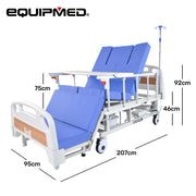 EQUIPMED Electric 8 Function Medical Bed , w/ Mattress & Over Bed Table, Adjustable Back and Leg Lifting, V219-BNSADBEQE07A