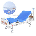EQUIPMED 4 Function Medical Bed, w/ Mattress & Over Bed Table, Easy Manual Adjustable Back and Leg Incline, V219-BNSADBEQM03A
