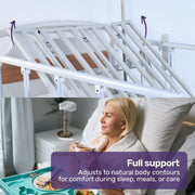 EQUIPMED 4 Function Medical Bed, w/ Mattress & Over Bed Table, Easy Manual Adjustable Back and Leg Incline, V219-BNSADBEQM03A