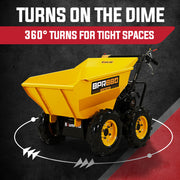 Baumr-AG Power Wheelbarrow Motorized Mini Petrol Powered Wheel Barrow Self Dump V219-BRWPWRBMRABP8