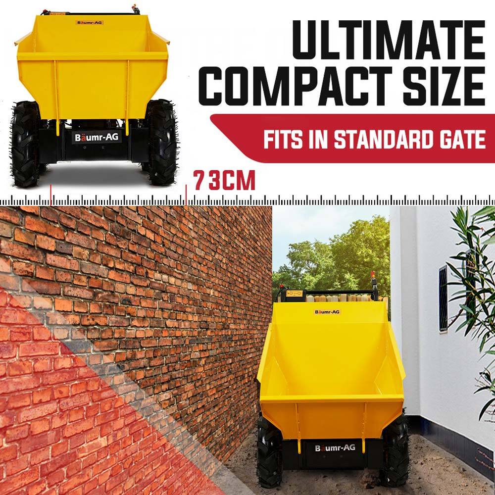 Baumr-AG Power Wheelbarrow Motorized Mini Petrol Powered Wheel Barrow Self Dump V219-BRWPWRBMRABP8