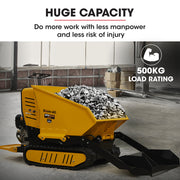 BAUMR-AG 10HP Wheelbarrow Dumper Motorised Ride On Wheel Borrow, 306CC Petrol Engine 500kg Capacity V219-BRWPWRBMRBL1M