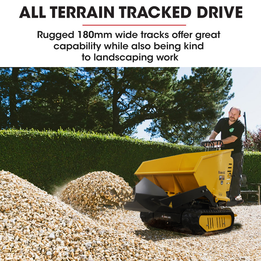 BAUMR-AG 10HP Wheelbarrow Dumper Motorised Ride On Wheel Borrow, 306CC Petrol Engine 500kg Capacity V219-BRWPWRBMRBL1M