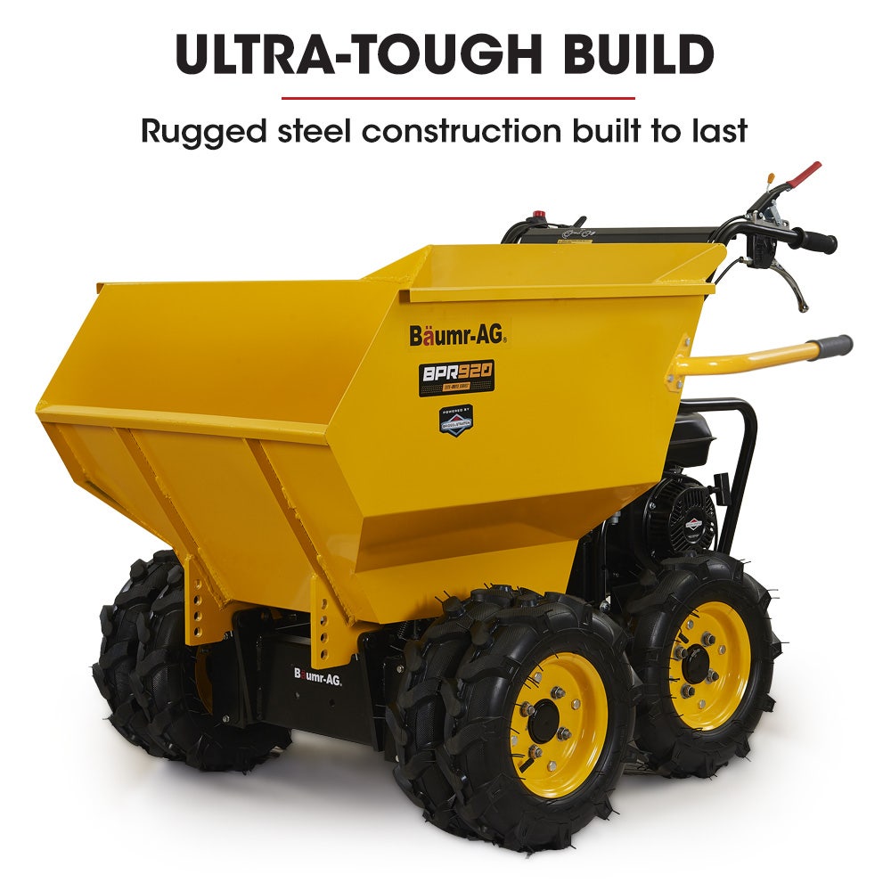 Baumr-AG 6 Wheel Motorised Wheelbarrow Dumper, Briggs & Stratton CR950 Petrol Engine, 500kg Capacity V219-BRWPWRBMRBP92
