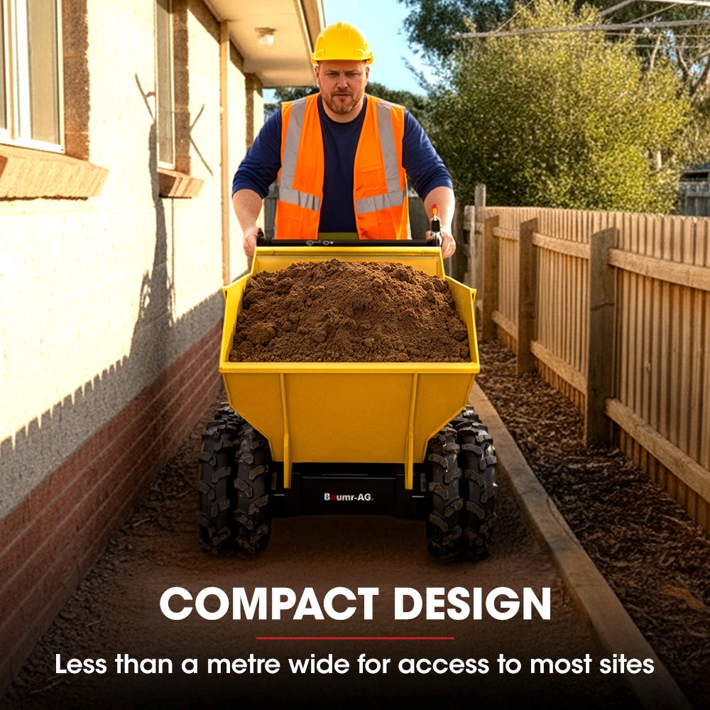 Baumr-AG 6 Wheel Motorised Wheelbarrow Dumper, Briggs & Stratton CR950 Petrol Engine, 500kg Capacity V219-BRWPWRBMRBP92