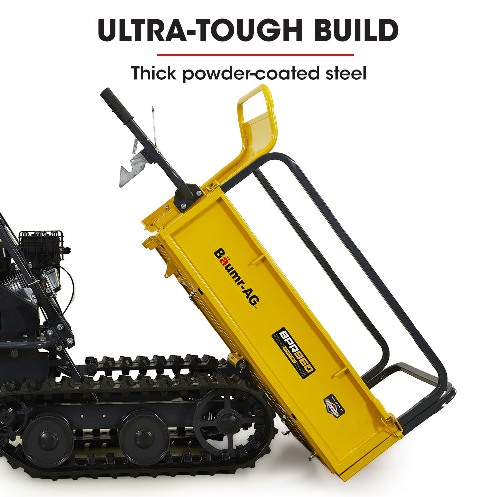 Baumr-AG Motorised Tracked Wheelbarrow Dumper, Briggs & Stratton CR950 Petrol Engine, 300kg Capacity V219-BRWPWRBMRBT96