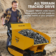 Baumr-AG Motorised Tracked Wheelbarrow Dumper, Briggs & Stratton CR950 Petrol Engine, 500kg Capacity V219-BRWPWRBMRBT98