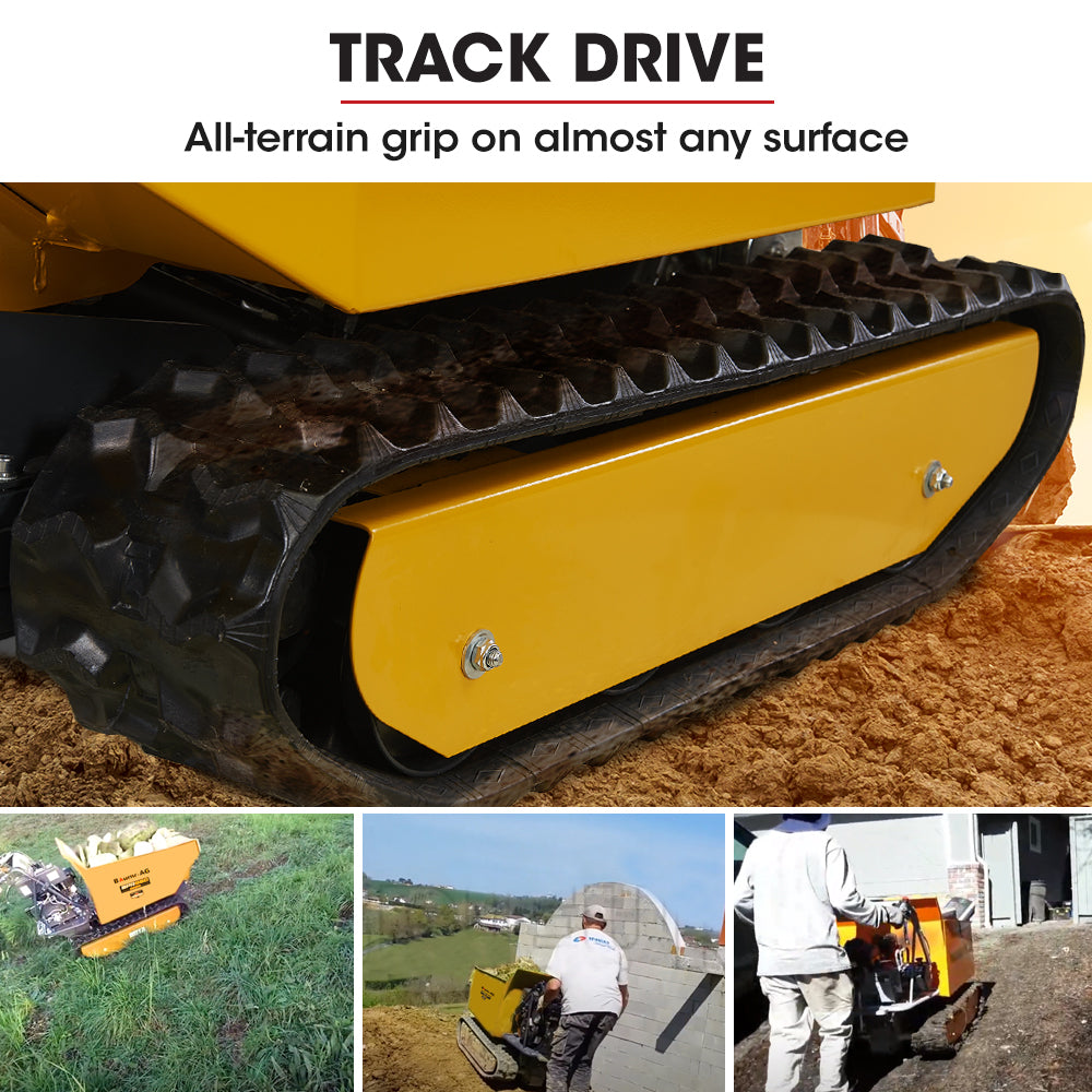 Baumr-AG Motorised Tracked Wheelbarrow Dumper, Briggs & Stratton CR950 Petrol Engine, 500kg Capacity V219-BRWPWRBMRBT98