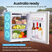 GECKO 70L Portable Bar Fridge and Freezer 12V/24V for Camping, Caravans, Silver V219-CAPFCHGEKA07S