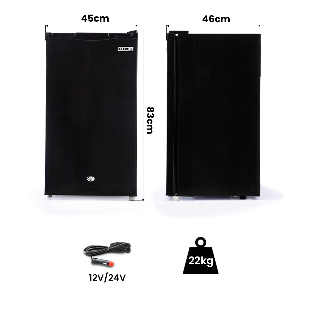 GECKO 95L Portable Upright Fridge and Freezer, 12V/24V for Camping, Caravans, Black V219-CAPFCHGEKA10B