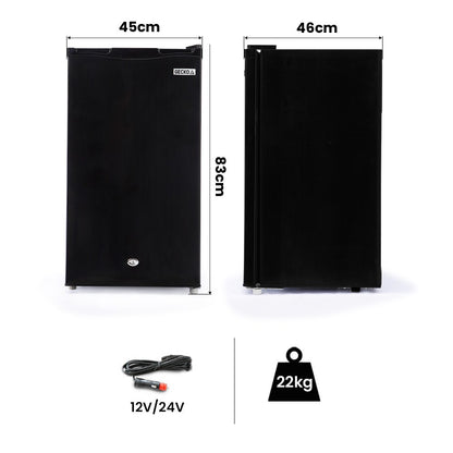 GECKO 95L Portable Upright Fridge and Freezer, 12V/24V for Camping, Caravans, Black V219-CAPFCHGEKA10B