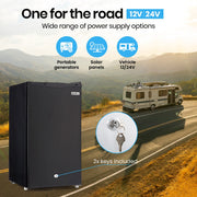 GECKO 95L Portable Upright Fridge and Freezer, 12V/24V for Camping, Caravans, Black V219-CAPFCHGEKA10B