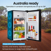 GECKO 95L Portable Upright Fridge and Freezer, 12V/24V for Camping, Caravans, Black V219-CAPFCHGEKA10B