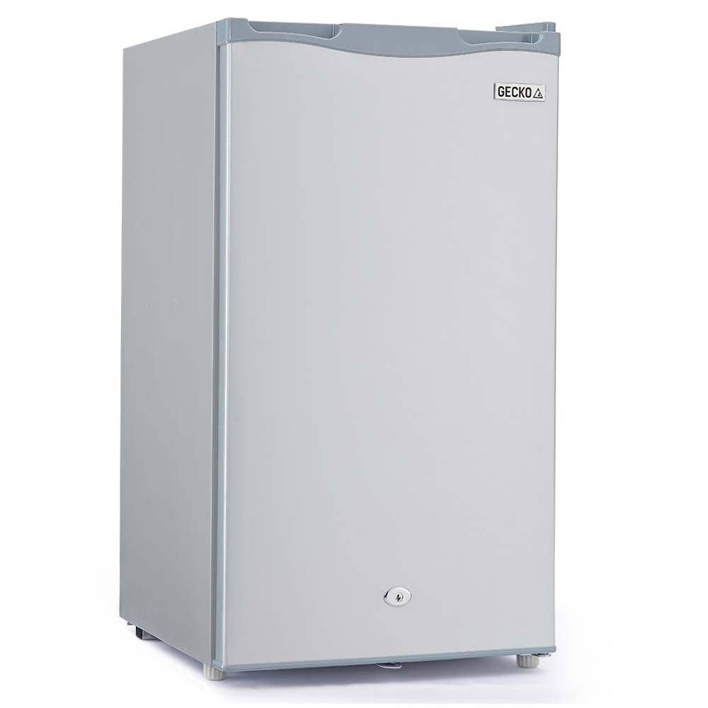 GECKO 95L Portable Upright Fridge and Freezer, 12V/24V for Camping, Caravans, Silver V219-CAPFCHGEKA10S