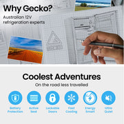 GECKO 95L Portable Upright Fridge and Freezer, 12V/24V for Camping, Caravans, Silver V219-CAPFCHGEKA10S
