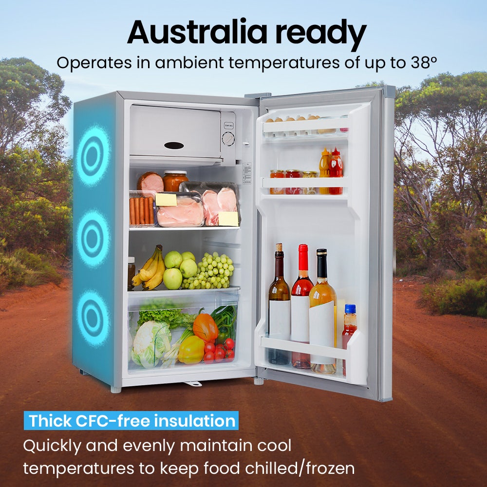 GECKO 95L Portable Upright Fridge and Freezer, 12V/24V for Camping, Caravans, Silver V219-CAPFCHGEKA10S