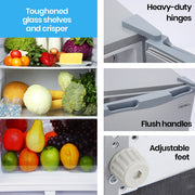GECKO 95L Portable Upright Fridge and Freezer, 12V/24V for Camping, Caravans, Silver V219-CAPFCHGEKA10S