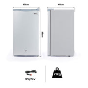 GECKO 95L Portable Upright Fridge and Freezer, 12V/24V for Camping, Caravans, Silver V219-CAPFCHGEKA10S