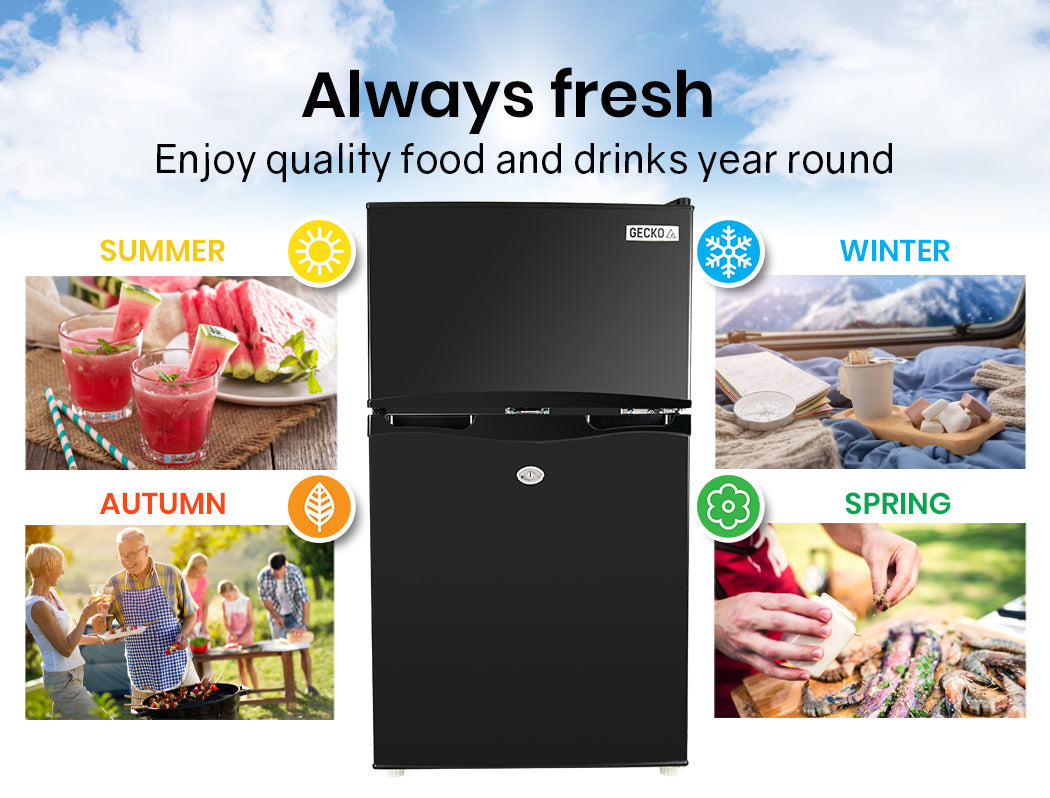 GECKO 95L Portable Upright Fridge, 12V/24V for Motorhome, Caravan, Black V219-CAPFFRGEKA10B