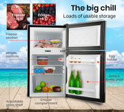 GECKO 95L Portable Upright Fridge, 12V/24V for Motorhome, Caravan, Black V219-CAPFFRGEKA10B