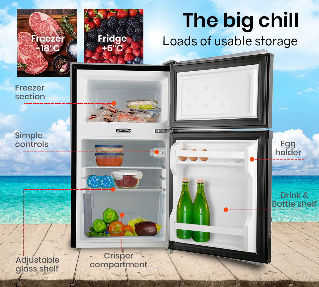 GECKO 95L Portable Upright Fridge, 12V/24V for Motorhome, Caravan, Black V219-CAPFFRGEKA10B
