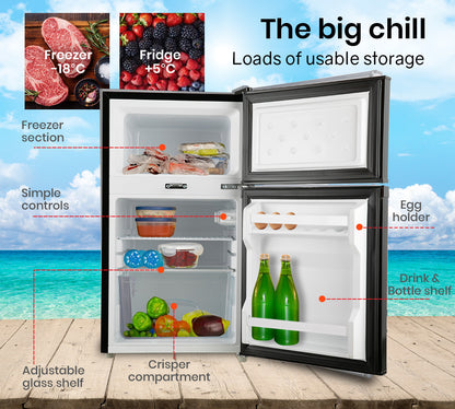 GECKO 95L Portable Upright Fridge, 12V/24V for Motorhome, Caravan, Black V219-CAPFFRGEKA10B