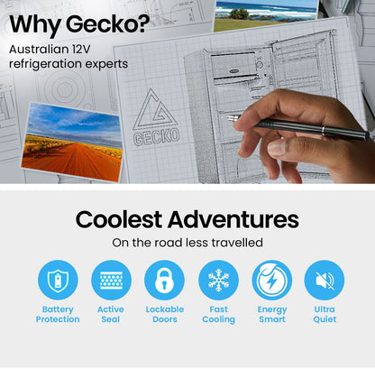 GECKO 95L Portable Upright Fridge, 12V/24V for Motorhome, Caravan, Silver V219-CAPFFRGEKA10S