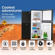 GECKO 125L Portable Upright Fridge, 12V/24V for Motorhome, Caravan, Black V219-CAPFFRGEKA13B