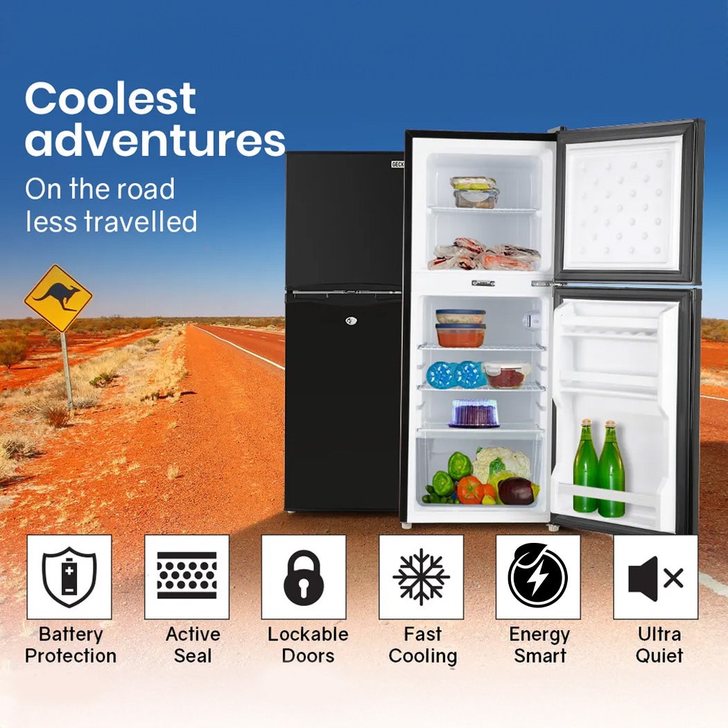 GECKO 125L Portable Upright Fridge, 12V/24V for Motorhome, Caravan, Black V219-CAPFFRGEKA13B