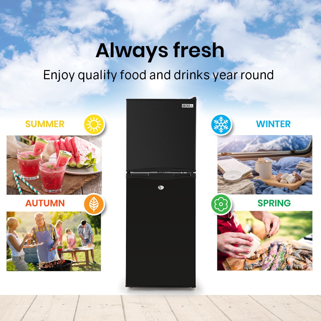 GECKO 125L Portable Upright Fridge, 12V/24V for Motorhome, Caravan, Black V219-CAPFFRGEKA13B