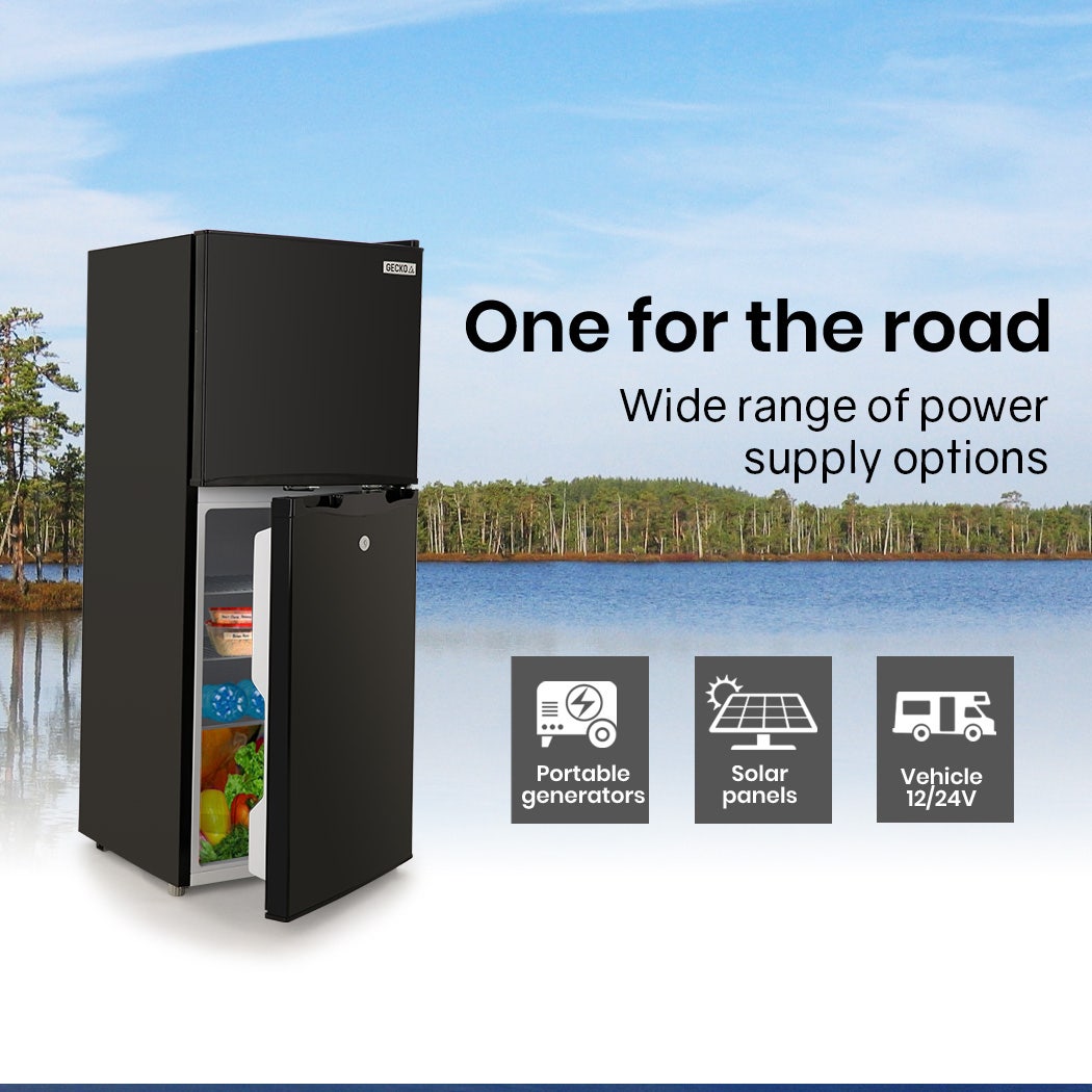 GECKO 125L Portable Upright Fridge, 12V/24V for Motorhome, Caravan, Black V219-CAPFFRGEKA13B