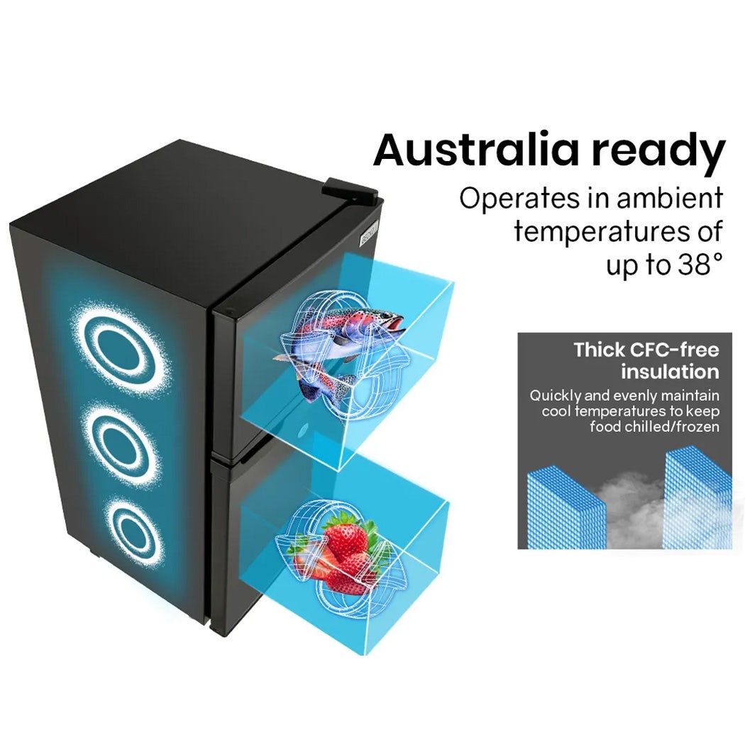 GECKO 125L Portable Upright Fridge, 12V/24V for Motorhome, Caravan, Black V219-CAPFFRGEKA13B