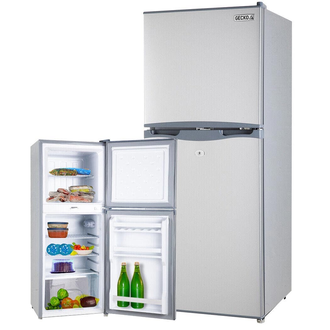 GECKO 125L Portable Upright Fridge, 12V/24V for Motorhome, Caravan, Silver V219-CAPFFRGEKA13S