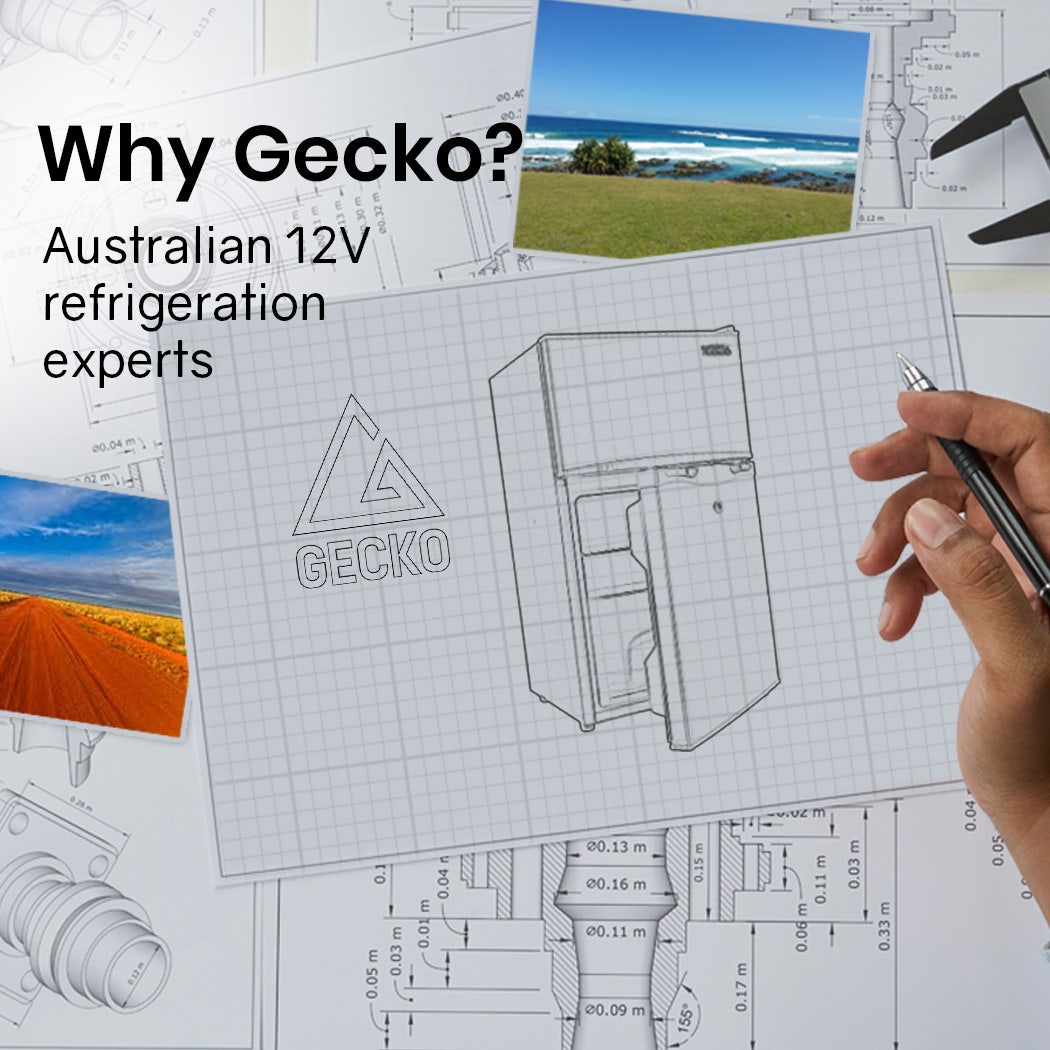 GECKO 125L Portable Upright Fridge, 12V/24V for Motorhome, Caravan, Silver V219-CAPFFRGEKA13S