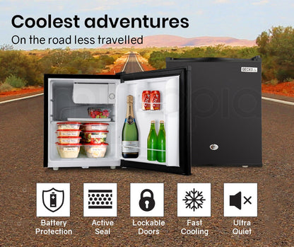 GECKO 57L Portable Camping Bar Fridge with Freezer 12V/24V, Black V219-CAPFOFGEKA06B