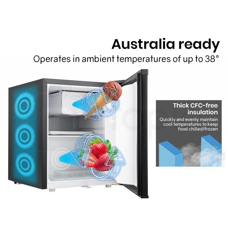 GECKO 57L Portable Camping Bar Fridge with Freezer 12V/24V, Black V219-CAPFOFGEKA06B